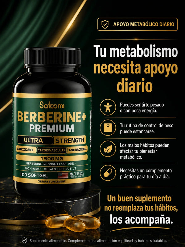 Berberina Premium 1500 mg como suplemento para rutina de bienestar